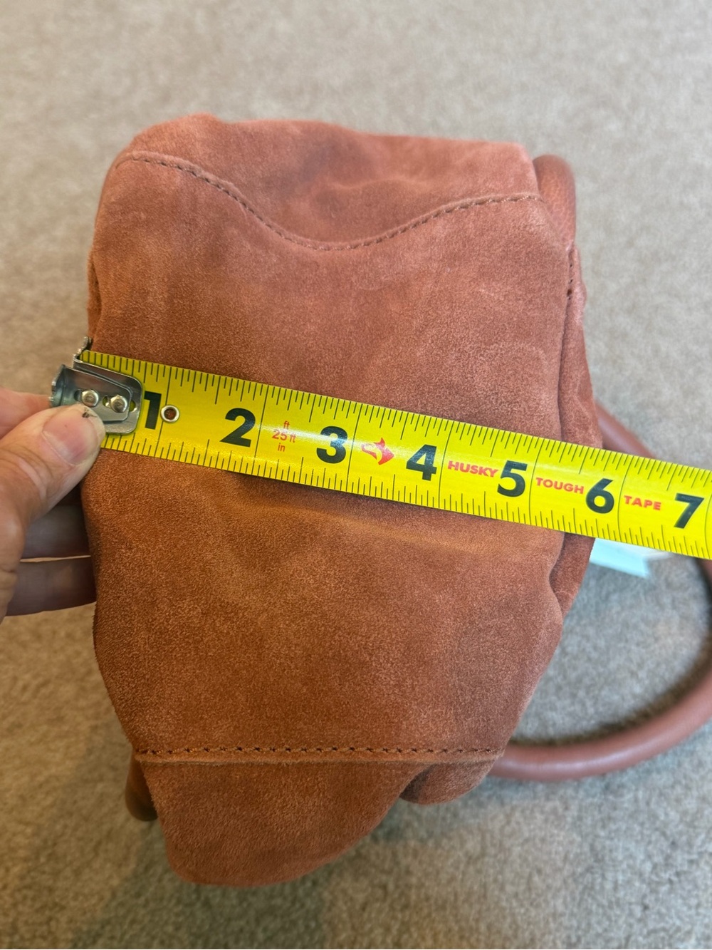 NWT new free people Barlow suede bucket bag tote rust orange brown - Picture 10 of 16